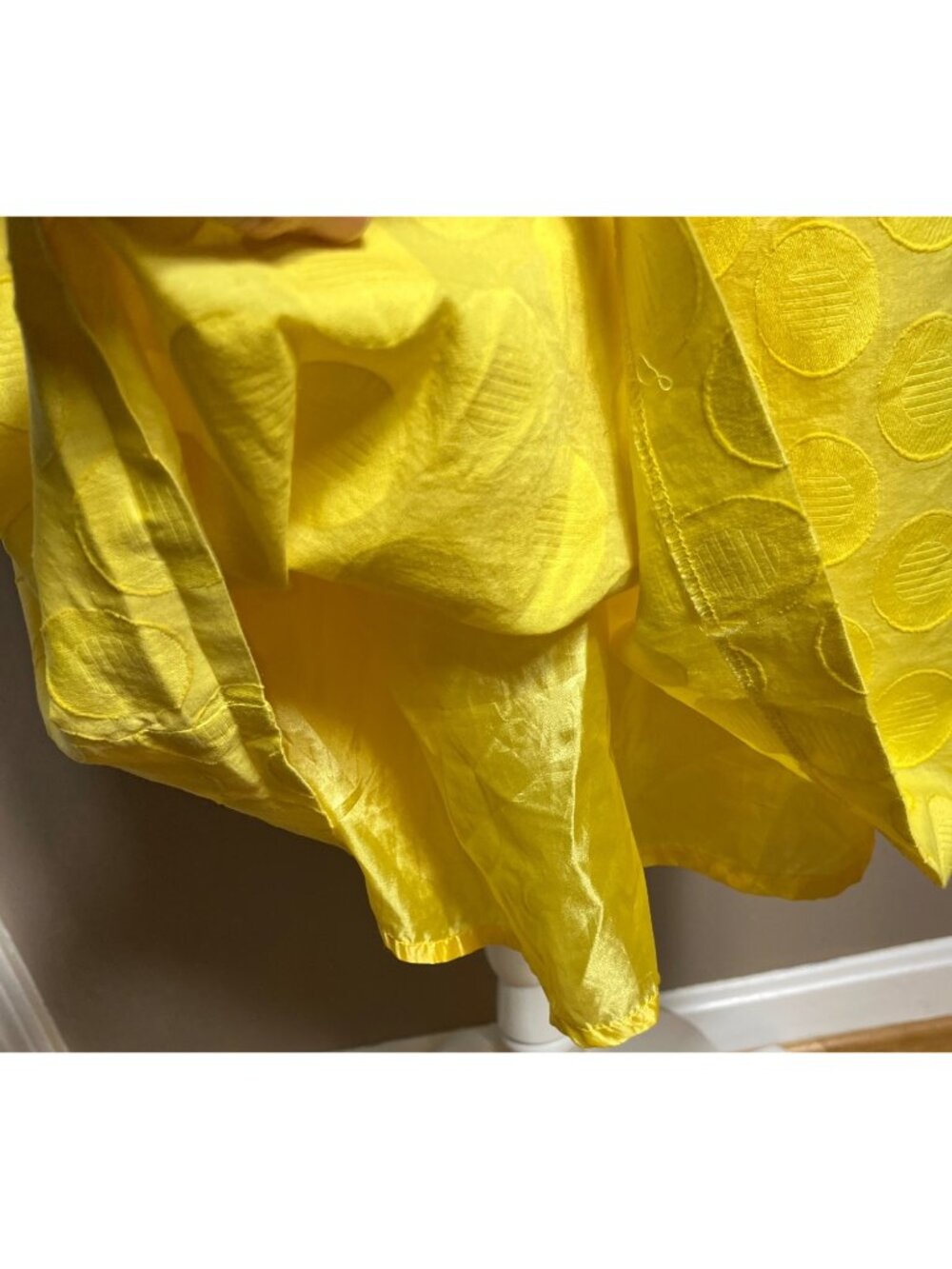 Bright Yellow Dress Fit Flare Retro 50s Twee Wedding Guest Brunch Casual Wom 16 - Picture 6 of 10